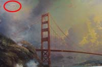 Thomas Kinkade Golden Gate painting repair